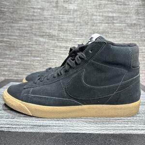 Nike Blazer Mid Black Suede Gum Mid Top Casual Athletic Shoes Mens Size 9
